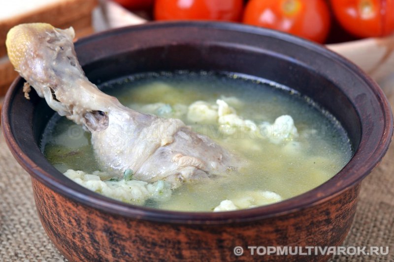 Суп куриный с галушками в мультиварке