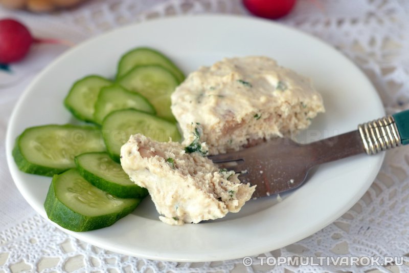 Суфле из курицы с фасолью на пару в мультиварке