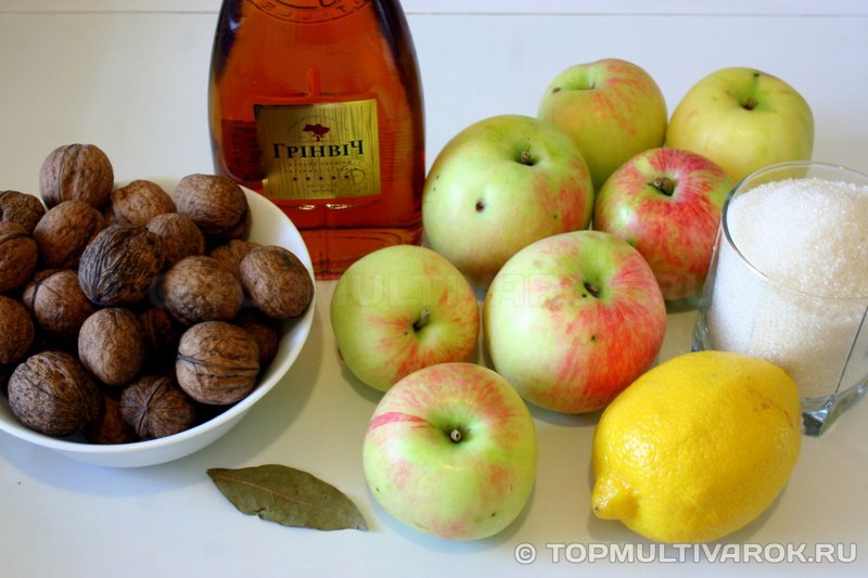 Ингредиенты для варенья из яблок в мультиварке